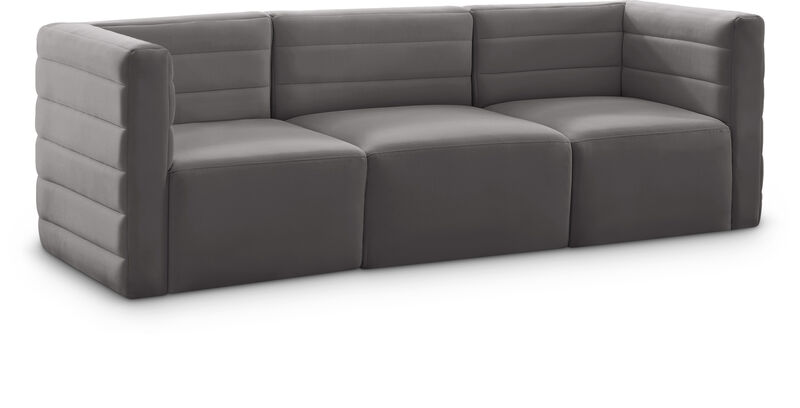 Meridian Furniture Quincy Grey Velvet Modular Sofa image number 0