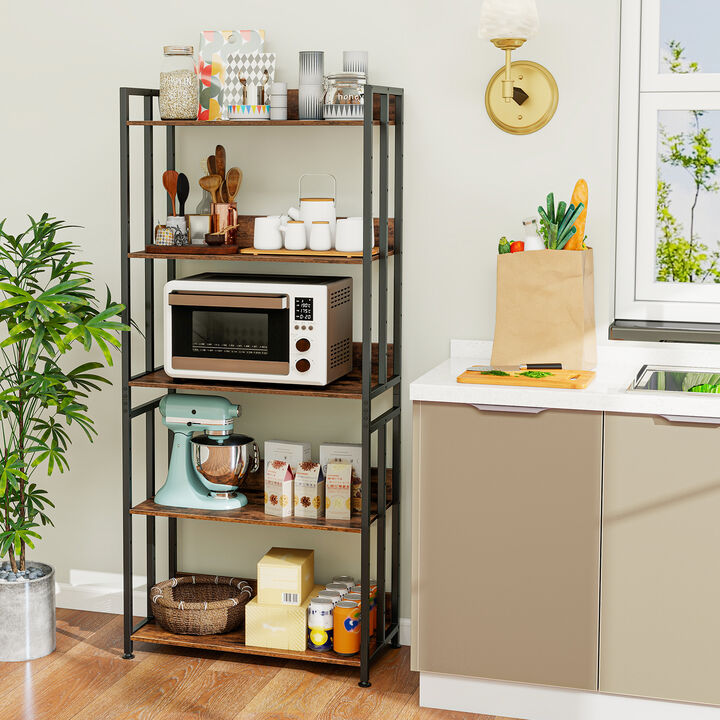 Versatile 5-Tier Bookshelf with Tiltable and Adjustable Shelves &ndash; Organize with Ease