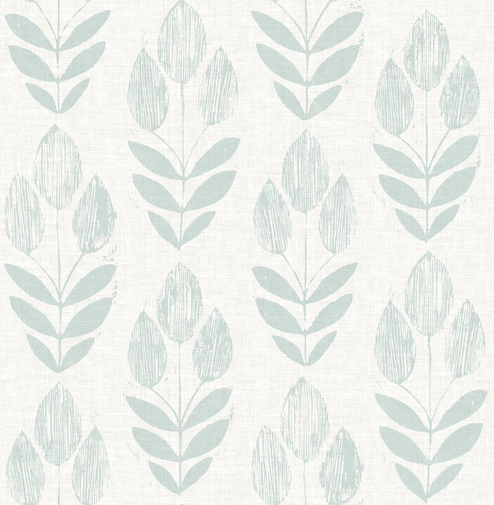 Garland Teal Block Tulip Wallpaper (Set of 2)