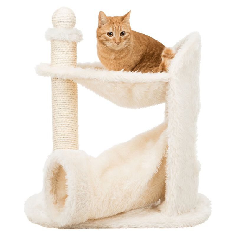 TRIXIE Baza Gandia Plush 26.8" Cat Tree with Sisal Scratching Post-Hammock & Tunnel image number 3