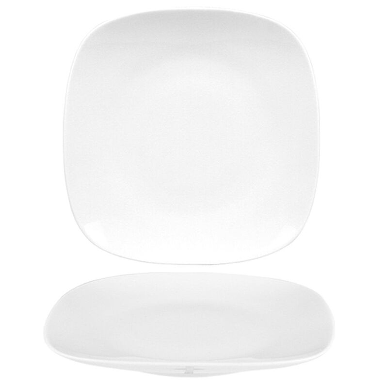 Mimoza 9.25" x 9.25" Square White Porcelain Plate (Set of 4) image number 1