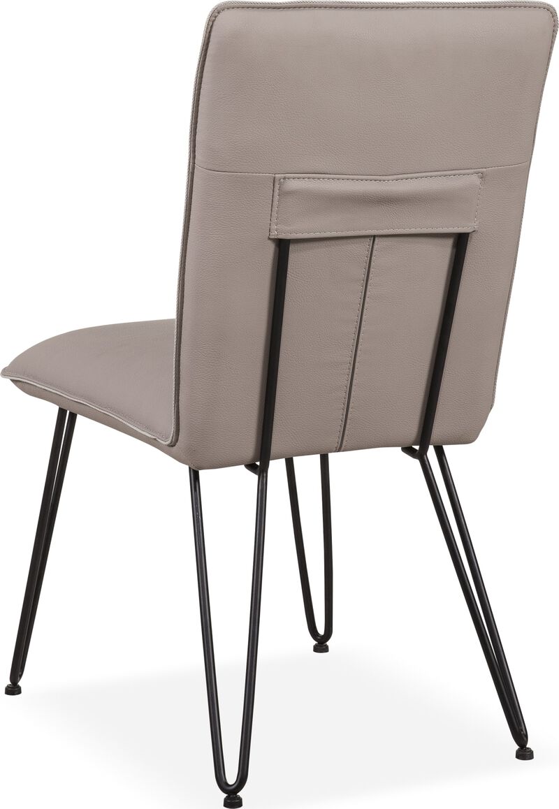 Demi Hairpin Leg Modern Dining Chair in Taupe - Set of 2