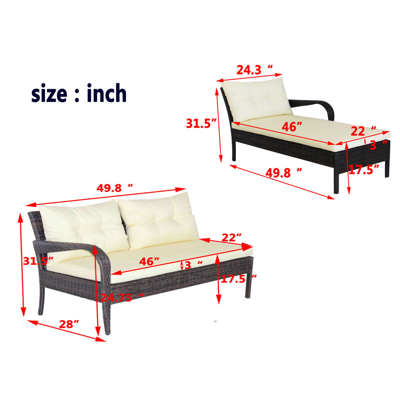 Streamdale 2-Piece Wicker Sectional Sofa and Seat