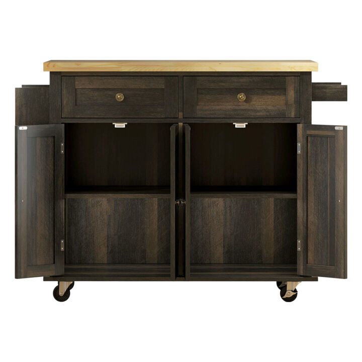 Wooden Kitchen Island &ndash; Freestanding Organizer for Pantry & Kitchen