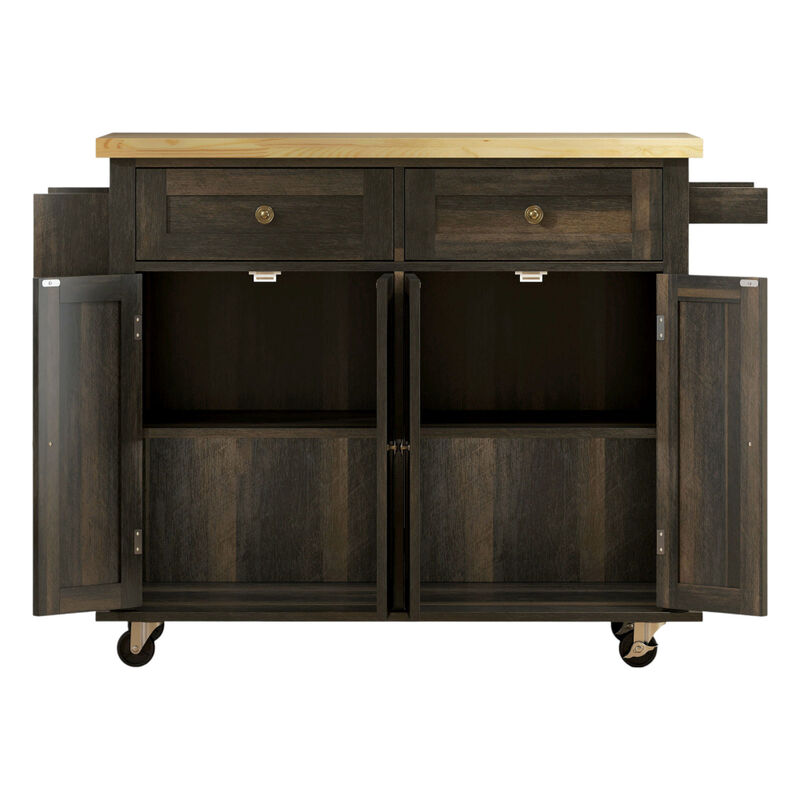 Wooden Kitchen Island &ndash; Freestanding Organizer for Pantry & Kitchen image number 0