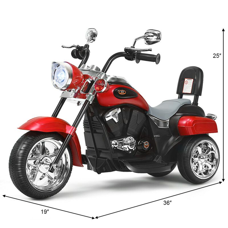 6V Toddler Electric Ride-On Bike with 3 Wheels, Horn and Front Headlight image number 2