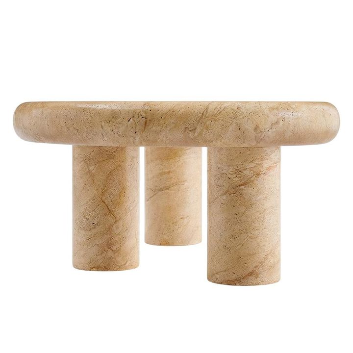 Textured Faux Indoor-Outdoor Coffee Table With Durable Finish