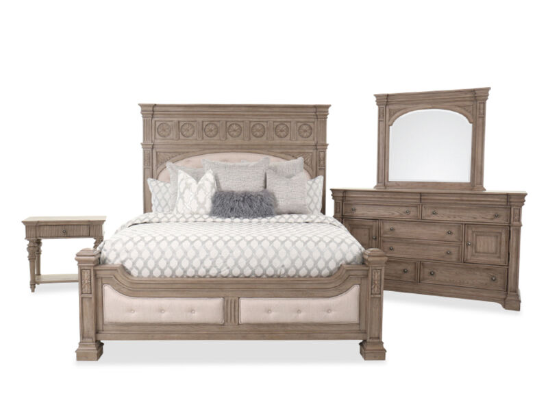Kingsbury 4-Piece King Bed Set in Brown