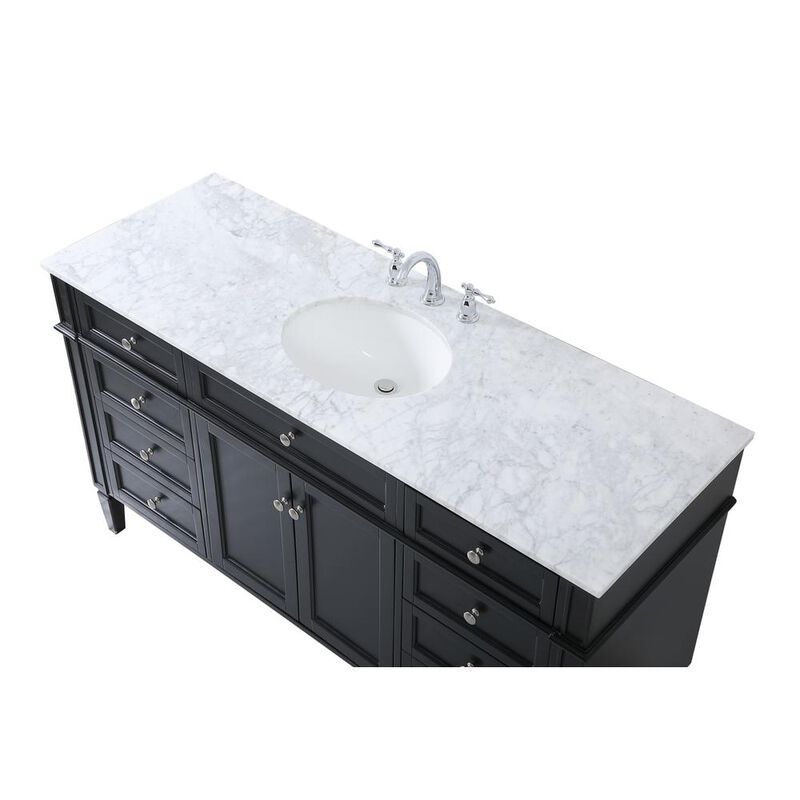 Elegant Kitchen and Bath 60 inch Single bathroom vanity in black