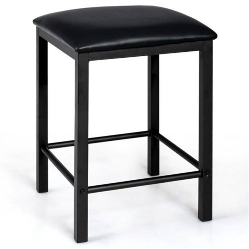 Modern 3-Piece Dining Set Faux Marble Table-Top and 2 Chairs Stools