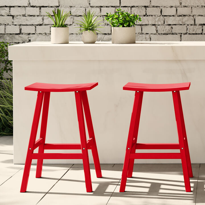 WestinTrends 2 piece set of 29" height Outdoor / Patio Saddle bar stools