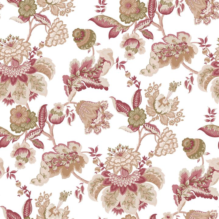 Blooming Garden Floral Red Wallpaper 8302