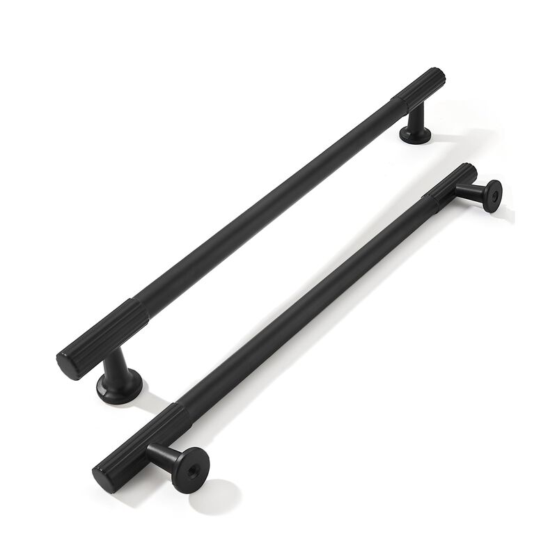 khtumeware 8 Inch Hole Center 10 Pack Matte Black Heavy Duty Solid Cabinet Pulls, Kitchen Drawer Handles, for Dresser cabinets,