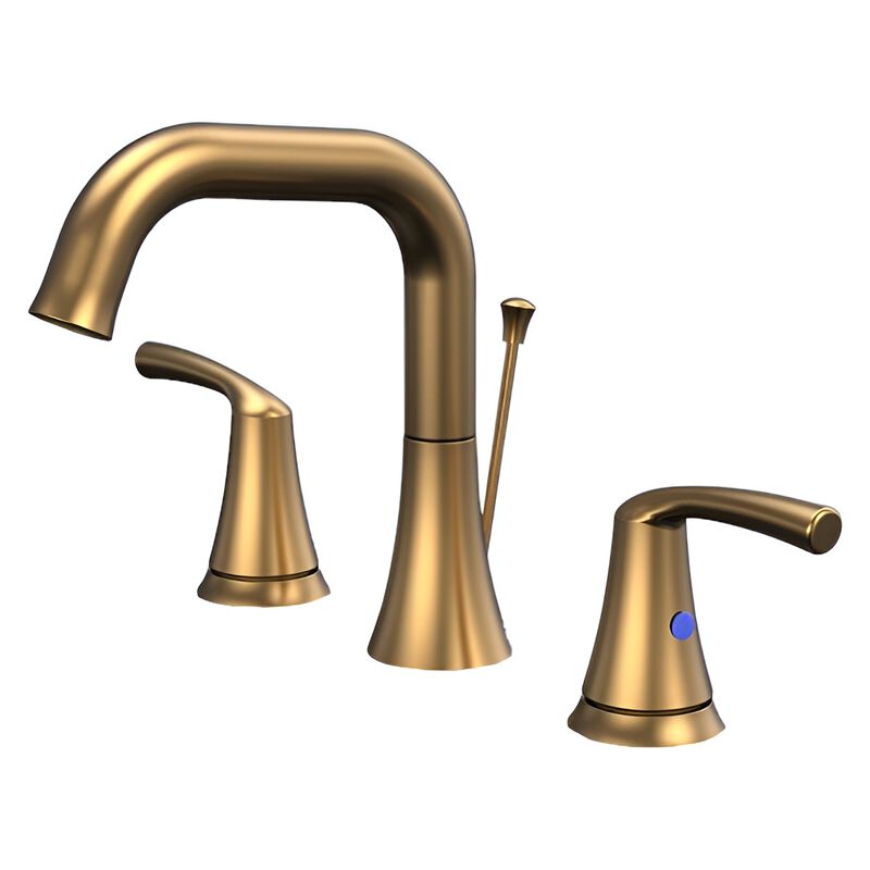 3-Hole Bathroom Sink Faucet Widespread with Pop-Up Drain