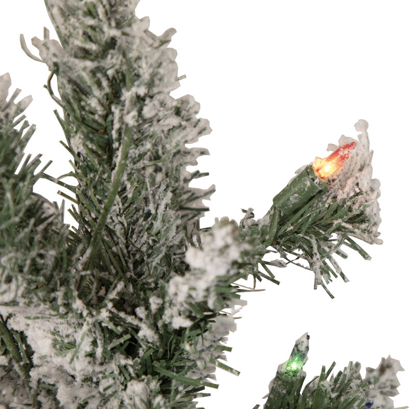 3' Pre-Lit Medium Heavily Flocked Artificial Christmas Tree - Multi-Color Lights image number 3
