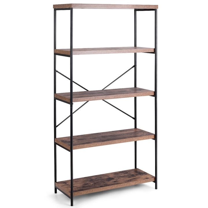 Multipurpose Open Bookcase Industrial Rack Wide Standing Storage Shelf