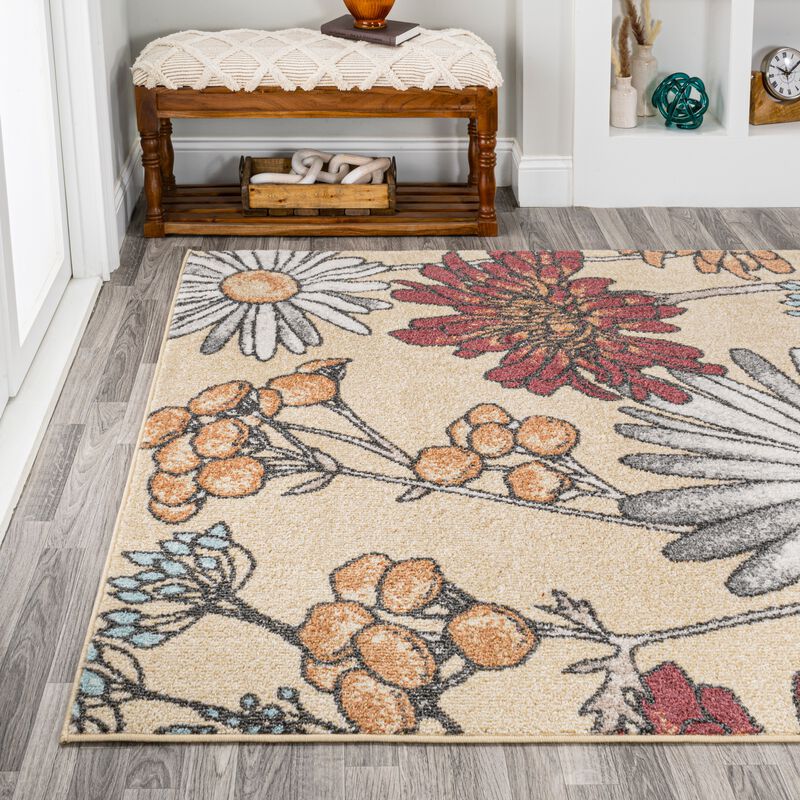 Dizi Modern Botanical Wildflower Area Rug