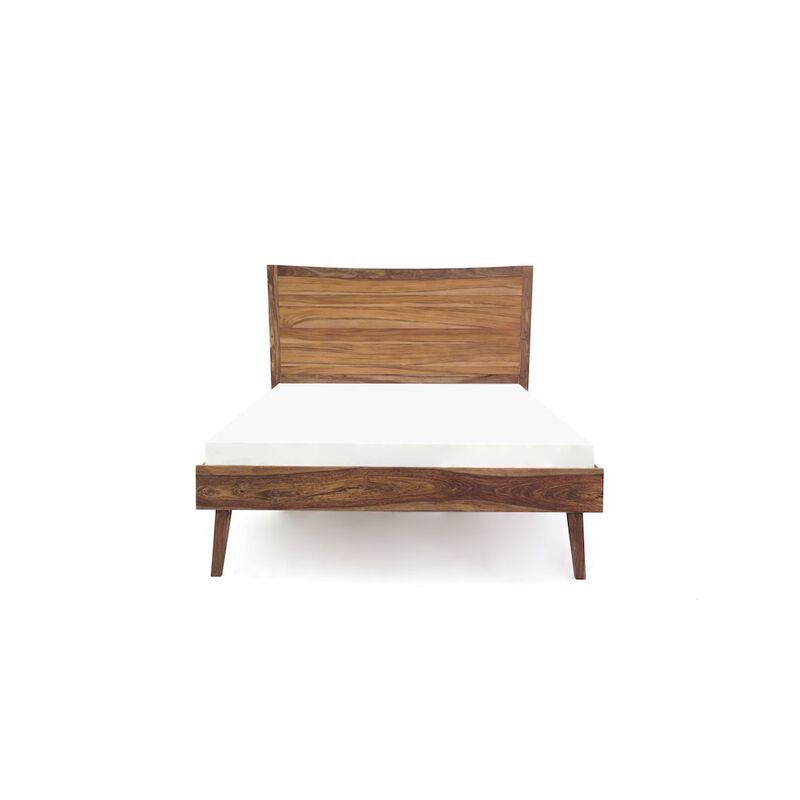 Porter Designs Fusion Solid Sheesham Wood King Bed, Light Brown
