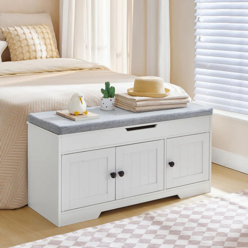 3-Tier Wooden Shoe Storage Bench for Entryway, Long Shoe Organizer image number 4