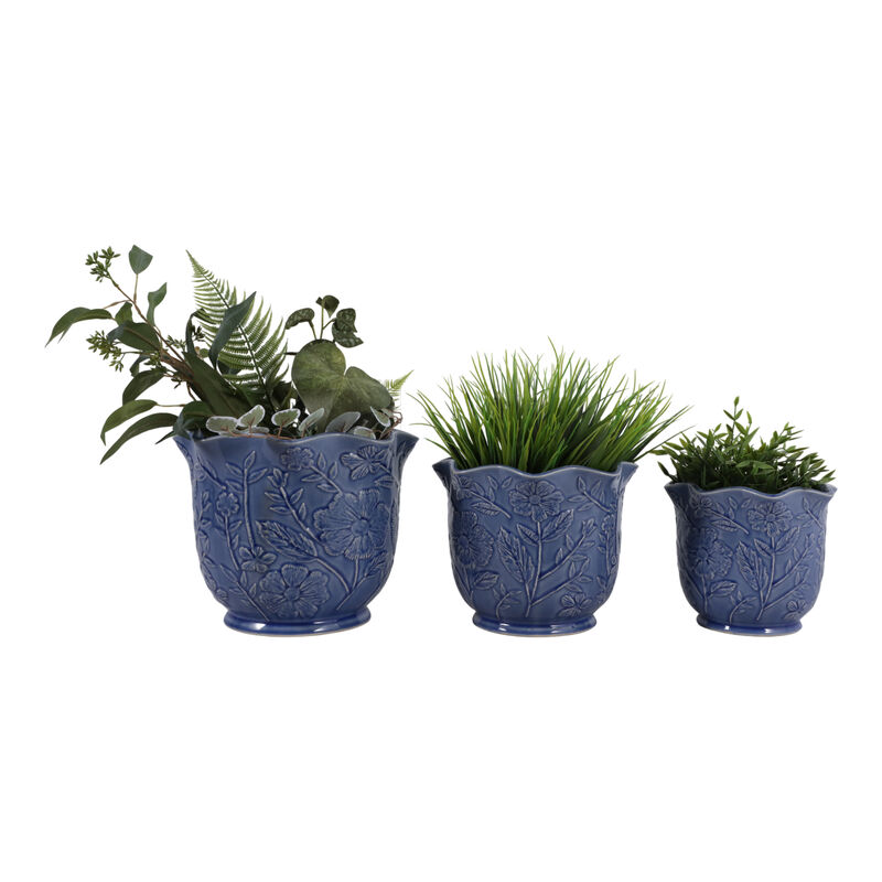S/3 Wildflower Ruffle Planters image number 1