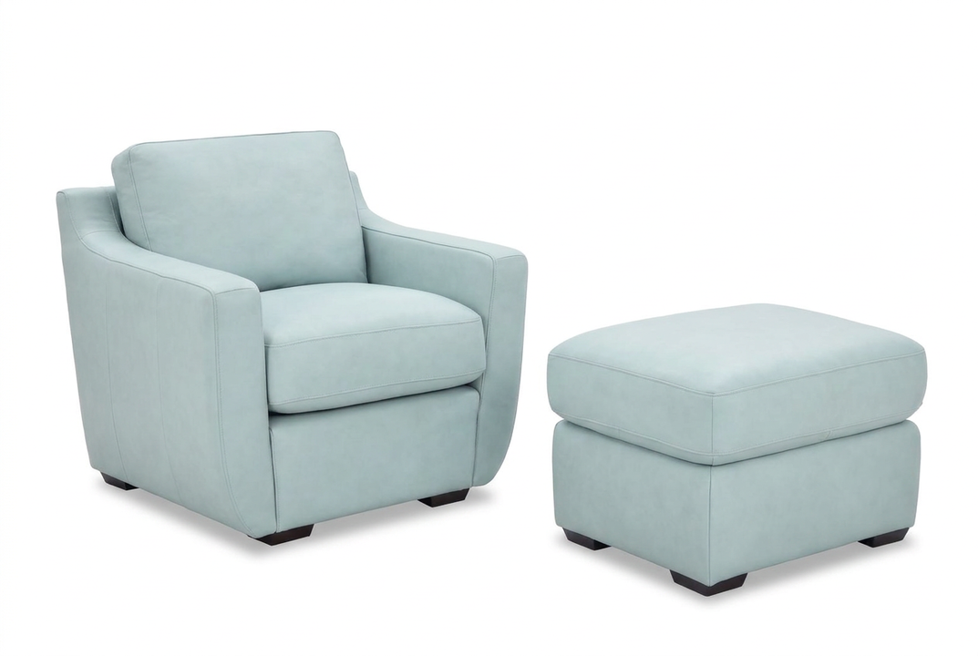 Ajax Aqua Chair & Ottoman