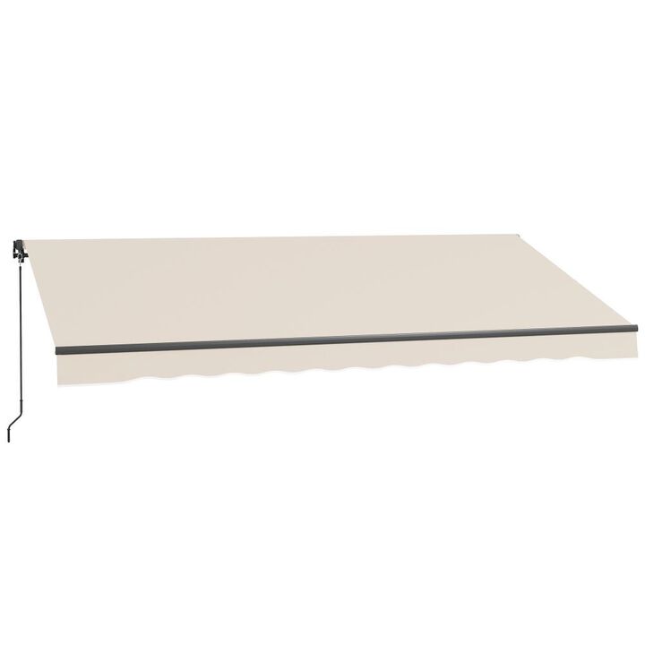 Hivvago Manual Retractable Patio Awning for Deck or Yard