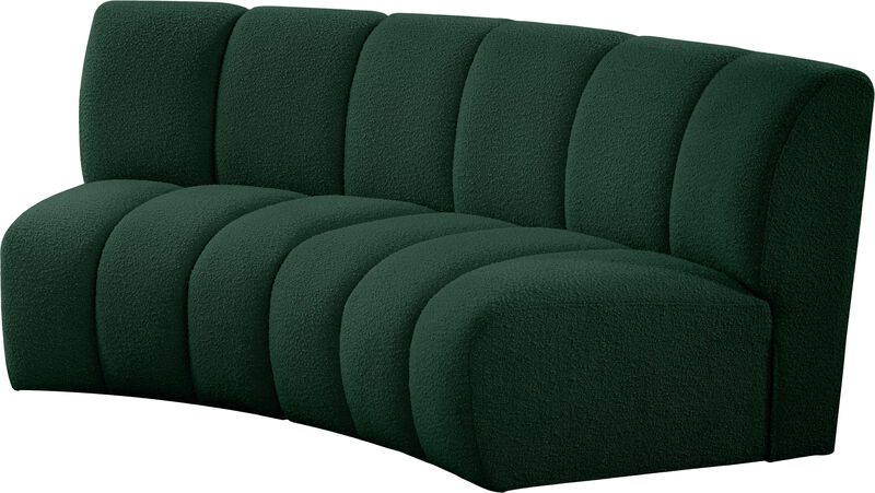 Meridian Furniture Infinity Green Boucle Fabric 2pc. Modular Sectional image number 2