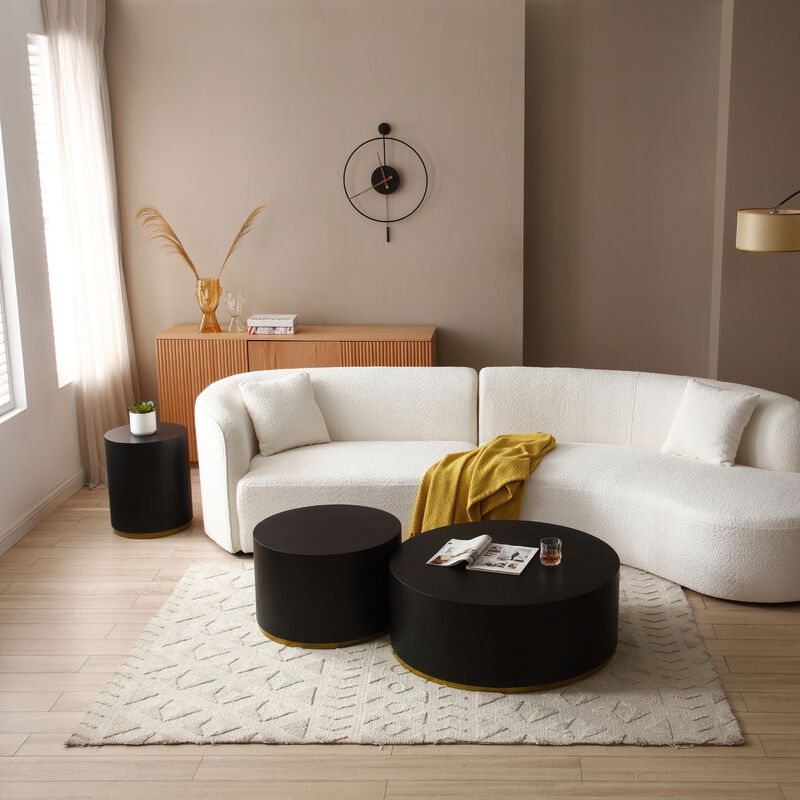 Round Coffee Table - Side Table for Living Room Fully Assembled - Ideal for Small Spaces image number 2