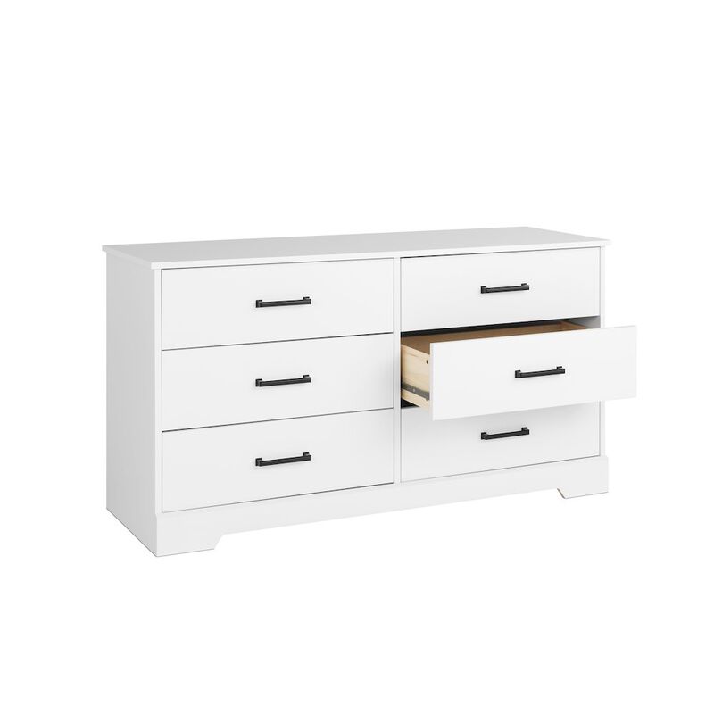 Prepac Dresser, White Dresser for Bedroom, Chest of Drawers with 6 Drawers
