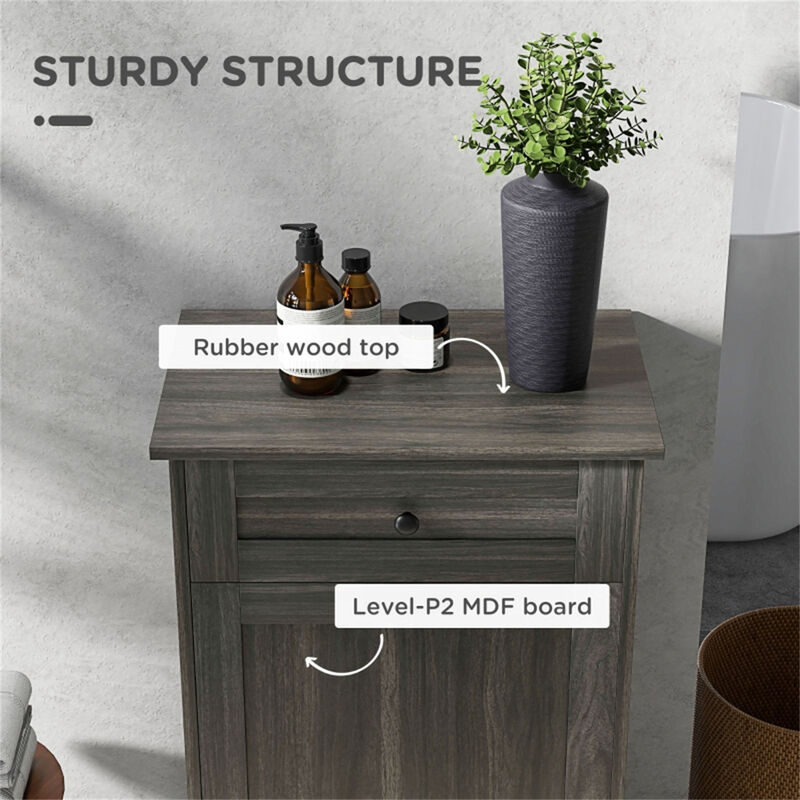 Kitchen Storage Cabinet with Hidden Trash Bin & Shelves for a Clutter-Free Space