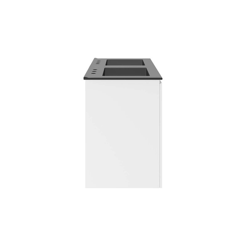 Modway Bryn 48" Wall-Mount Double Sink Bathroom Vanity in White/Black image number 1