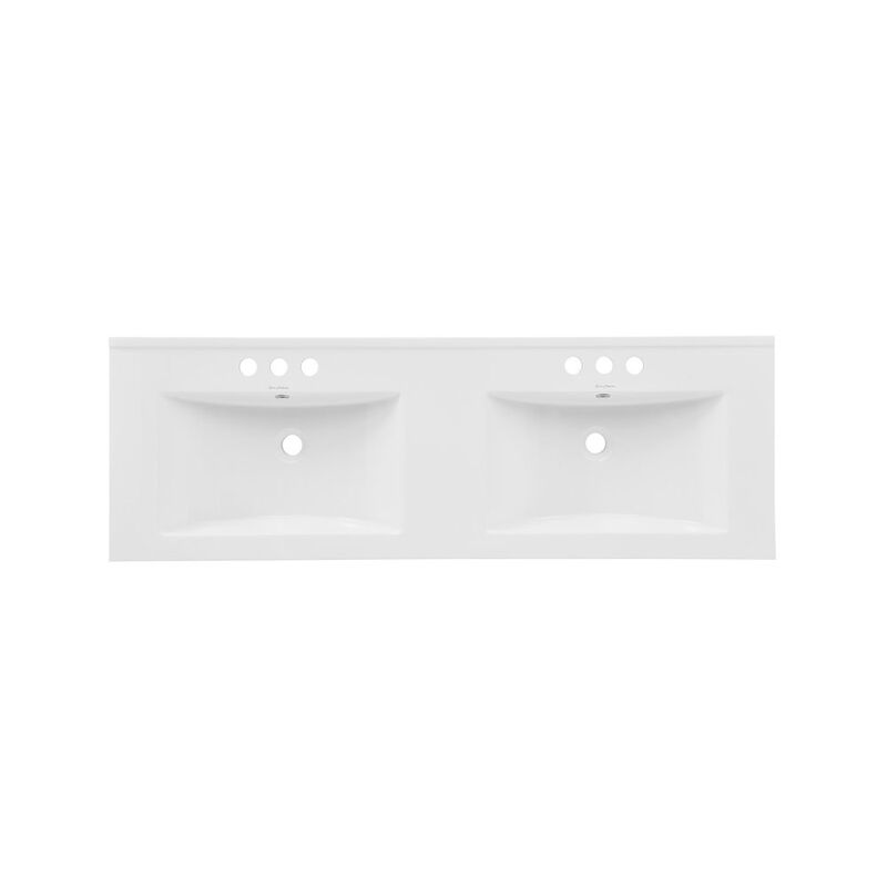 48" 3-Hole Widespread Double Basin Vanity Sink Top in Matte Black image number 1