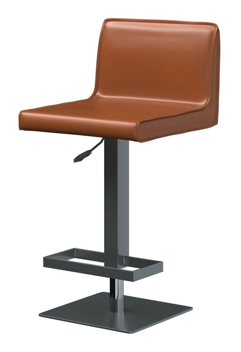 Bar Stool/Black Base, Cognac PU