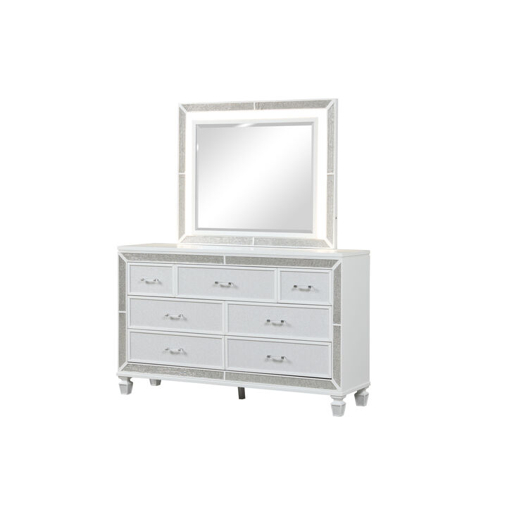 Crystal Dresser Made With Wood Finished in White
