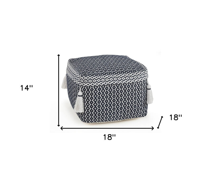 Round Cotton Ottoman Pouf for Comfortable Living Room and Bedroom Seating