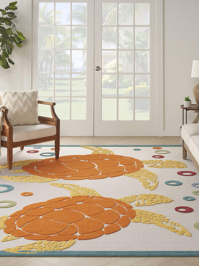 Aloha ALH27 Teal/Multicolor 7'10" x 10'6" Rug