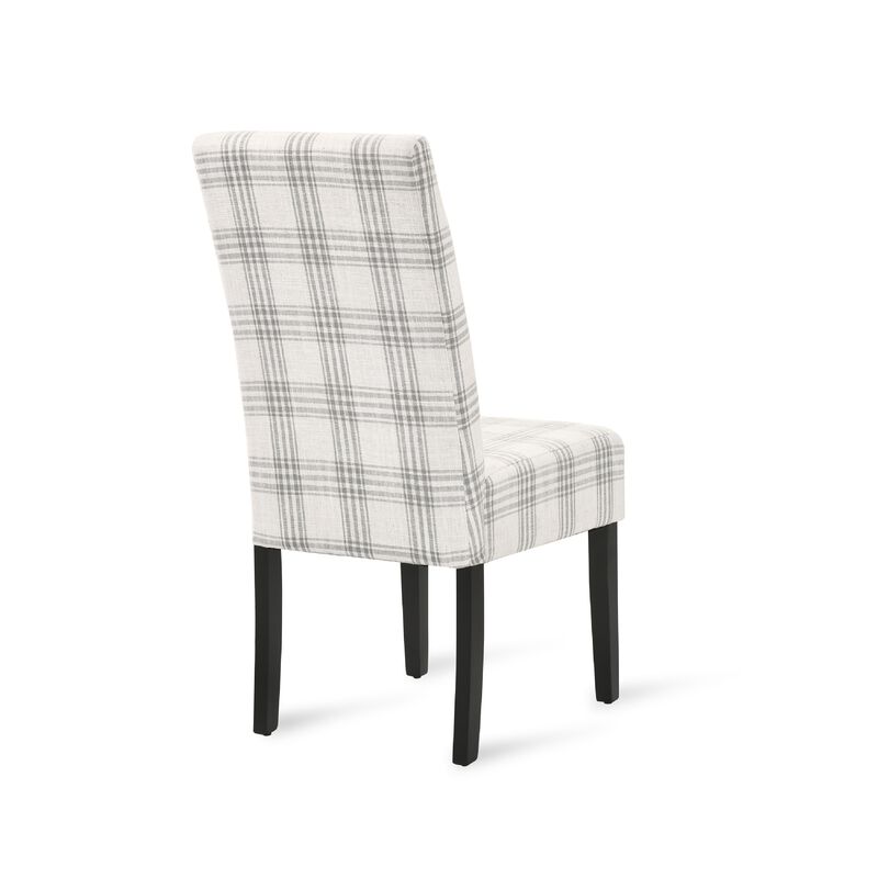 Cini Dining Side Chair Set of 2, Fabric, Black Wood Legs image number 3