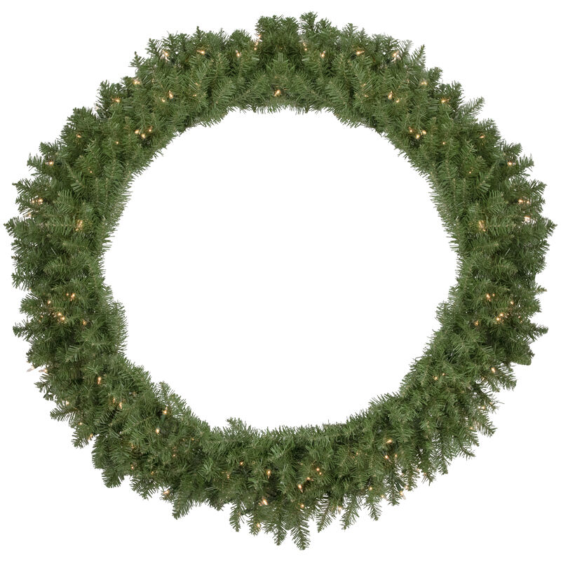 Pre-Lit Rockwood Pine Artificial Christmas Wreath  48-Inch  Clear Lights image number 0
