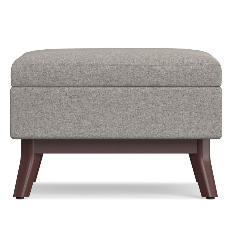 Owen Coffee Table Storage Ottoman in Cloud Grey Polyester Fabric