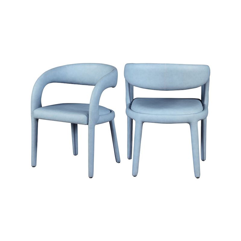 Meridian Furniture Sylvester Light Blue Vegan Leather Dining Chair