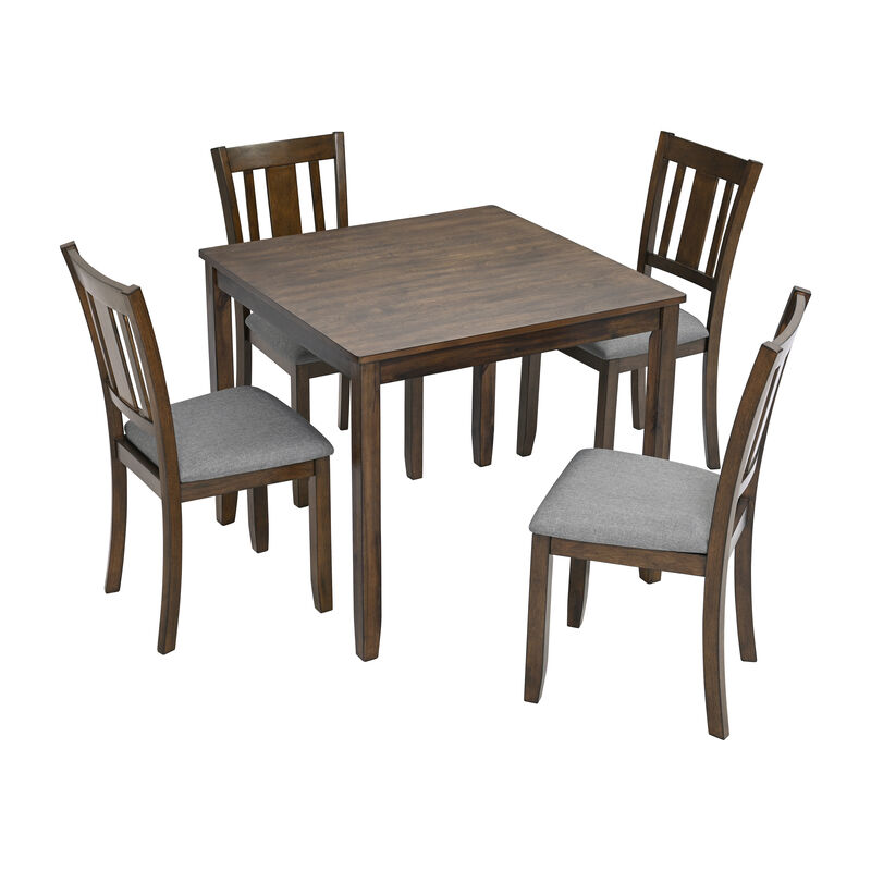 Merax Elegant 5-Piece Solid Wood Dining Set