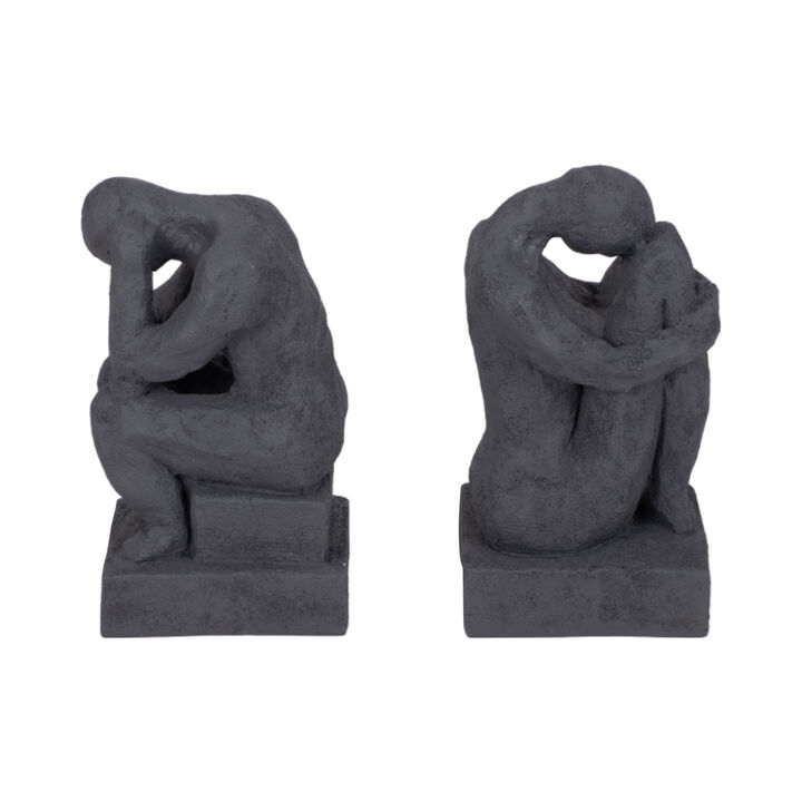 S/2 7" Thinking Man Bookends