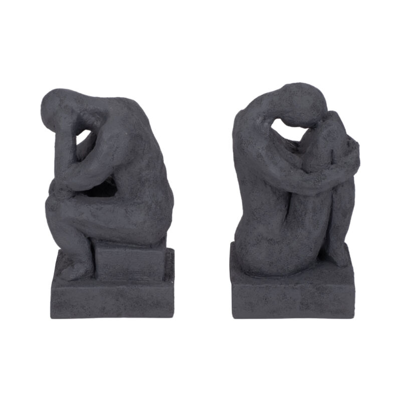 S/2 7" Thinking Man Bookends image number 0