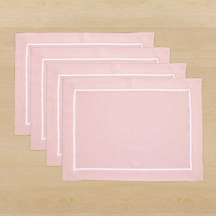 Linen Placemats Set of 4 for Dining Table Decor, 14 x 19 Inch - Kensington
