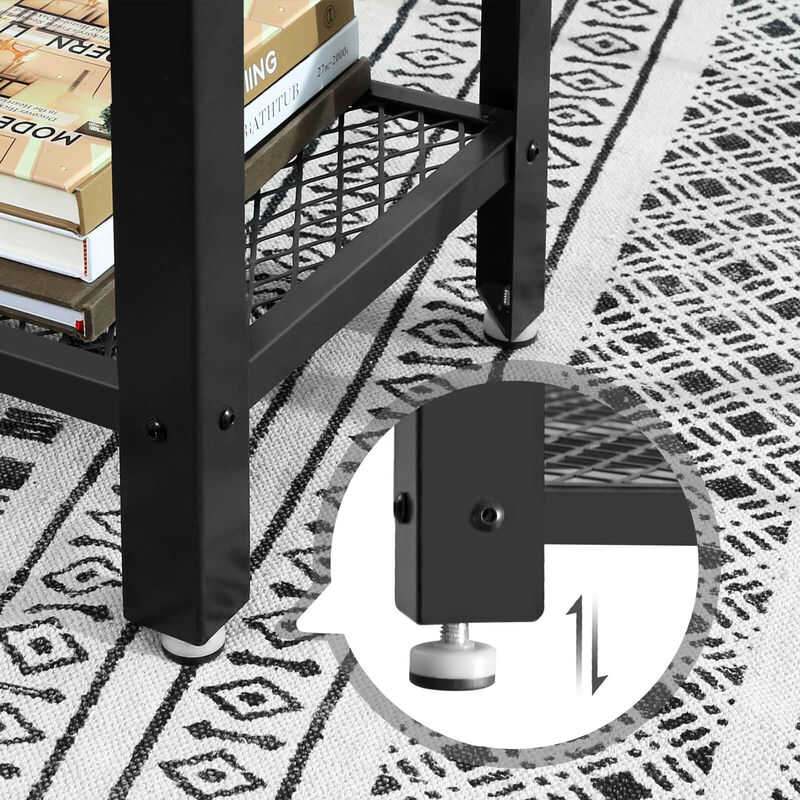 Industrial Console Table, Hallway Table with 2 Mesh Shelves