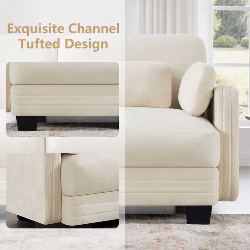 Dresok Chenille U-Shaped Modular Sectional Sofa image number 4