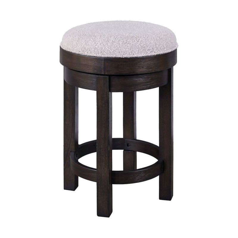 Liberty Furniture Swivel Console Stool 25" Height  - Peppercorn Oak Wood with Taupe Linen image number 0