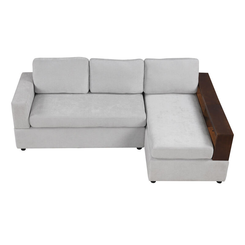 Merax Sectional Sofa Upholstered Sofa Couch with Reversible Armrests