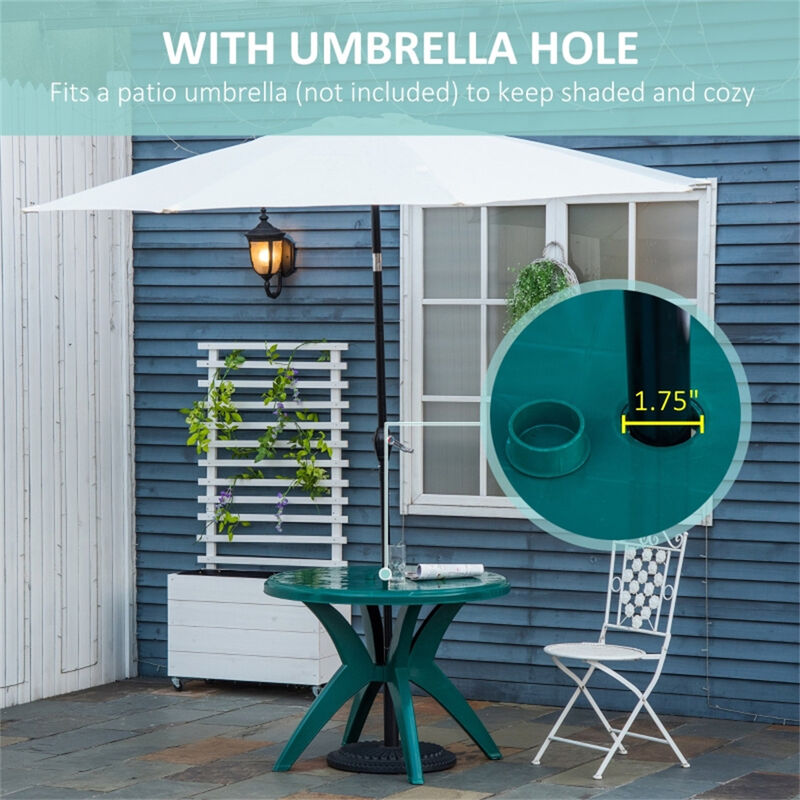 Patio Garden Dining Table With Umbrella Hole for Outdoor Dining image number 3