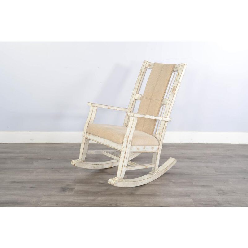 Sunny Designs White Sand Rocker, Cushion Seat & Back